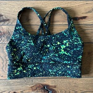 Lululemon Longline Energy Bra Size 6 black green